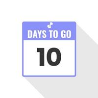 10 Days Left Countdown sales icon. 10 days left to go Promotional banner vector