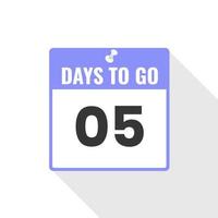 5 Days Left Countdown sales icon. 5 days left to go Promotional banner vector