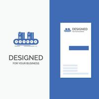 Business Logo for Belt. box. conveyor. factory. line. Vertical Blue Business .Visiting Card template. vector