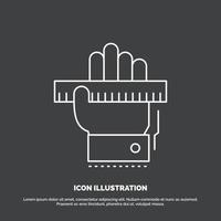 Education. hand. learn. learning. ruler Icon. Line vector symbol for UI and UX. website or mobile application