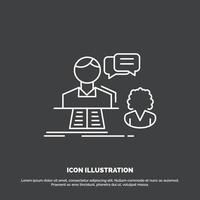 consultation. chat. answer. contact. support Icon. Line vector symbol for UI and UX. website or mobile application