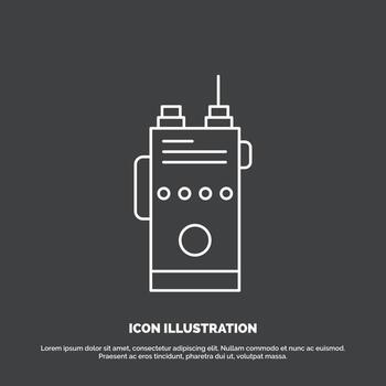 walkie. talkie. communication. radio. camping Icon. Line vector symbol for UI and UX. website or mobile application