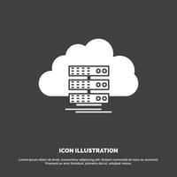 cloud. storage. computing. data. flow Icon. glyph vector symbol for UI and UX. website or mobile application