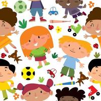 Children Seamless Pattern Background vector