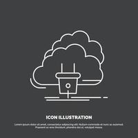 Cloud. connection. energy. network. power Icon. Line vector symbol for UI and UX. website or mobile application