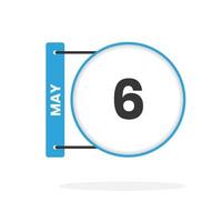 May 6 calendar icon. Date,  Month calendar icon vector illustration