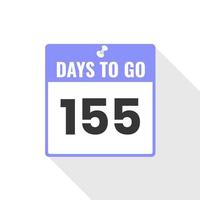 155 Days Left Countdown sales icon. 155 days left to go Promotional banner vector