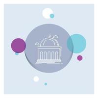 Library. school. education. learning. university White Line Icon colorful Circle Background vector