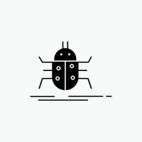 Bug. bugs. insect. testing. virus Glyph Icon. Vector isolated illustration