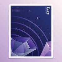 Abstract composition. A4 brochure cover design. Title sheet model. Polygonal space icon. Vector front page font. Ad banner form texture