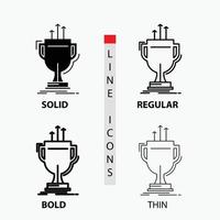 award. competitive. cup. edge. prize Icon in Thin. Regular. Bold Line and Glyph Style. Vector illustration