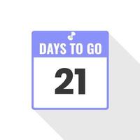 21 Days Left Countdown sales icon. 21 days left to go Promotional banner vector