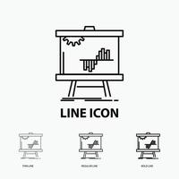 Business. chart. data. graph. stats Icon in Thin. Regular and Bold Line Style. Vector illustration