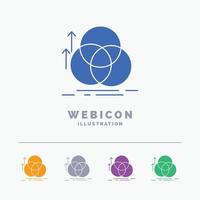 balance. circle. alignment. measurement. geometry 5 Color Glyph Web Icon Template isolated on white. Vector illustration