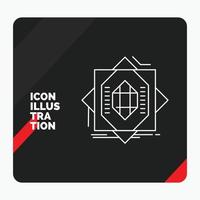 Red and Black Creative presentation Background for Abstract. core. fabrication. formation. forming Line Icon vector