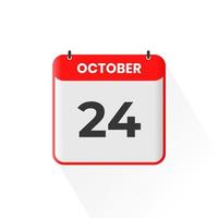 24th October calendar icon. October 24 calendar Date Month icon vector illustrator