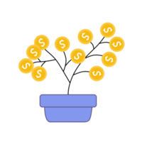 Money tree illustration, for financial investing theme and economic issue png