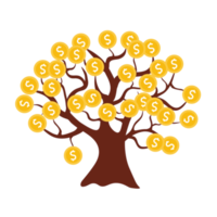 Money tree illustration, for financial investing theme and economic issue png
