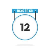 12 Days Left Countdown for sales promotion. 12 days left to go Promotional sales banner vector