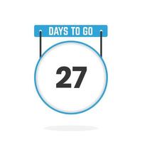 27 Days Left Countdown for sales promotion. 27 days left to go Promotional sales banner vector