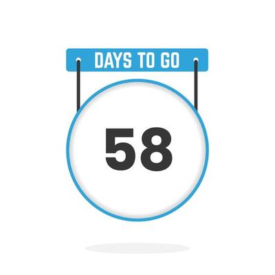 Countdown icon 58 Days Left for sales promotion. Promotional sales
