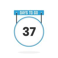 37 Days Left Countdown for sales promotion. 37 days left to go Promotional sales banner vector