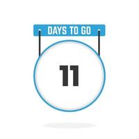 11 Days Left Countdown for sales promotion. 11 days left to go Promotional sales banner vector