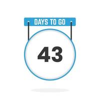43 Days Left Countdown for sales promotion. 43 days left to go Promotional sales banner vector