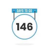 146 Days Left Countdown for sales promotion. 146 days left to go Promotional sales banner vector