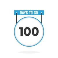 100 Days Left Countdown for sales promotion. 100 days left to go Promotional sales banner vector