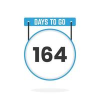 Quedan 164 días de cuenta regresiva para la promoción de ventas. Quedan 164 días para el banner de ventas promocionales. vector