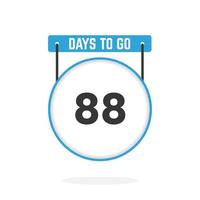 88 Days Left Countdown for sales promotion. 88 days left to go Promotional sales banner vector