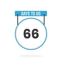 66 Days Left Countdown for sales promotion. 66 days left to go Promotional sales banner vector
