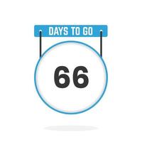 66 Days Left Countdown for sales promotion. 66 days left to go Promotional sales banner vector