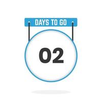 2 Days Left Countdown for sales promotion. 2 days left to go Promotional sales banner vector