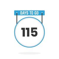 115 Days Left Countdown for sales promotion. 115 days left to go Promotional sales banner vector