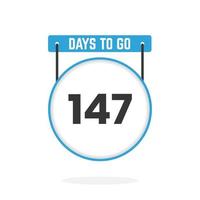 147 Days Left Countdown for sales promotion. 147 days left to go Promotional sales banner vector