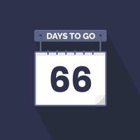 Quedan 66 días de cuenta regresiva para la promoción de ventas. Quedan 66 días para el banner de ventas promocionales. vector