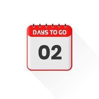 Countdown icon 2 Days Left for sales promotion. Promotional sales banner 2 days left to go vector