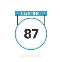 87 Days Left Countdown for sales promotion. 87 days left to go Promotional sales banner vector