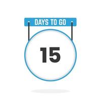 15 Days Left Countdown for sales promotion. 15 days left to go Promotional sales banner vector