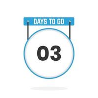 3 Day to go. Countdown timer. Clock icon. Time icon. Count time sale.  Vector stock illustration. 7538767 Vector Art at Vecteezy