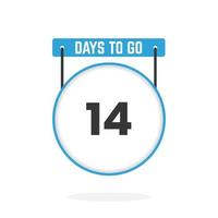 14 Days Left Countdown for sales promotion. 14 days left to go Promotional sales banner vector