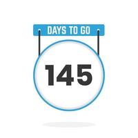 145 Days Left Countdown for sales promotion. 145 days left to go Promotional sales banner vector