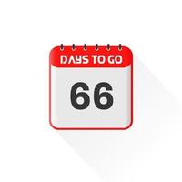 Countdown icon 66 Days Left for sales promotion. Promotional sales banner 66 days left to go vector