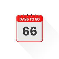 Countdown icon 66 Days Left for sales promotion. Promotional sales banner 66 days left to go vector