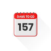 Countdown icon 157 Days Left for sales promotion. Promotional sales banner 157 days left to go vector