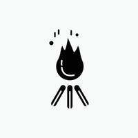 fire. flame. bonfire. camping. camp Glyph Icon. Vector isolated illustration