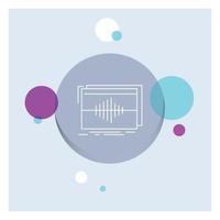 Audio. frequency. hertz. sequence. wave White Line Icon colorful Circle Background vector