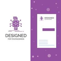 Business Logo for Analysis. data. datum. processing. reporting. Vertical Purple Business .Visiting Card template. Creative background vector illustration